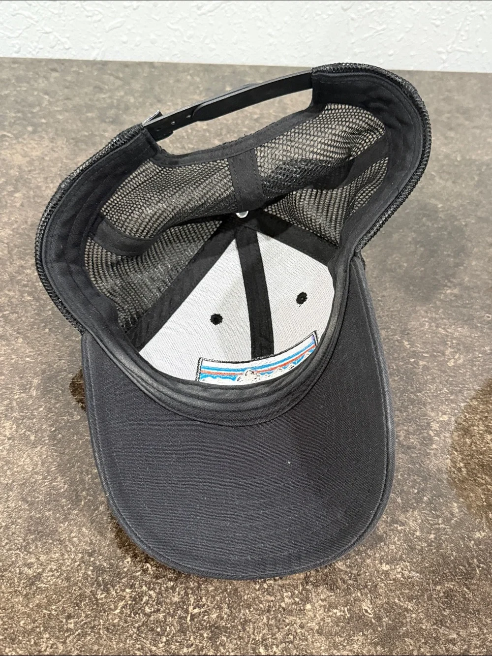 Vintage Patagonia Hat Mens Black Canvas Patch‎ Logo Mesh Trucker Snapback Cap